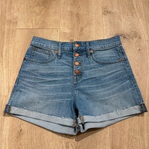 Madewell button fly denim shorts size 26